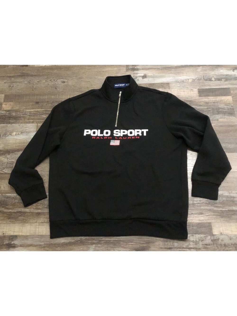 Polo Ralph Lauren Polo Sport Mens 2XL Black Fleece 1/4 Zip Sweatshirt